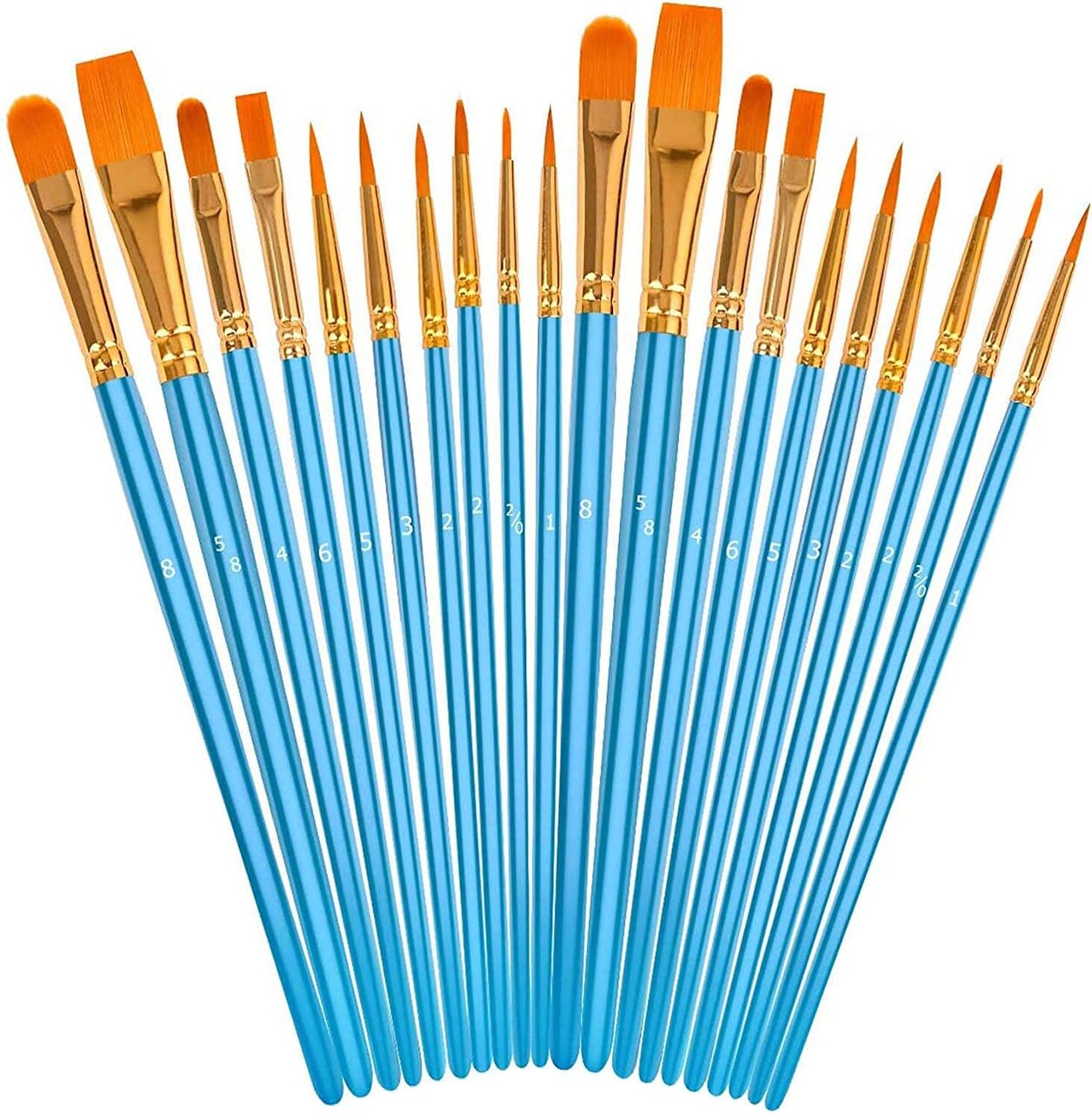 Acrylic Paint Brushes Set, Easter Basket Stuffers, 20Pcs Round Pointed Tip Artist Paintbrushes for Acrylic Oil Watercolor Canvases Rock Body Face Nail Miniature Detailing Drawing Art Supplies
